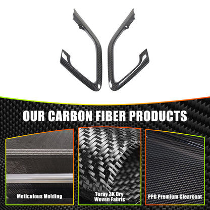 Real Carbon Fiber Interior Door Handle Frame Cover Trim For Nissan R35 GT-R GTR 3