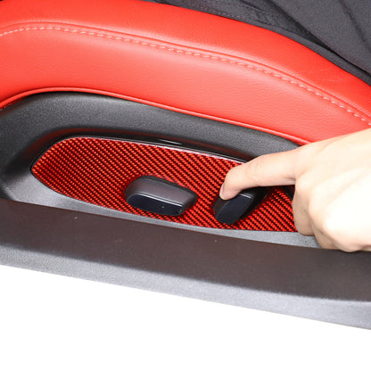 Red Soft Carbon Fiber Interior Decor Trim Kit Cover Set For Corvette C8 20-25 42