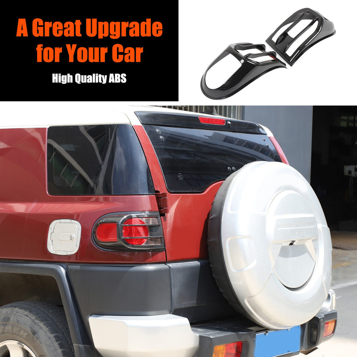ABS Carbon Fiber Tail Light Cover Trim For Toyota FJ Cruiser 2007-2021 15