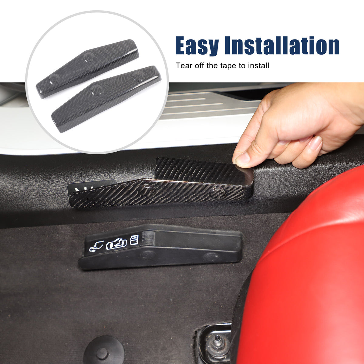 Real Dry Carbon Fiber Emergency Door Lock Switch Trim for Corvette C8 2020+ 6
