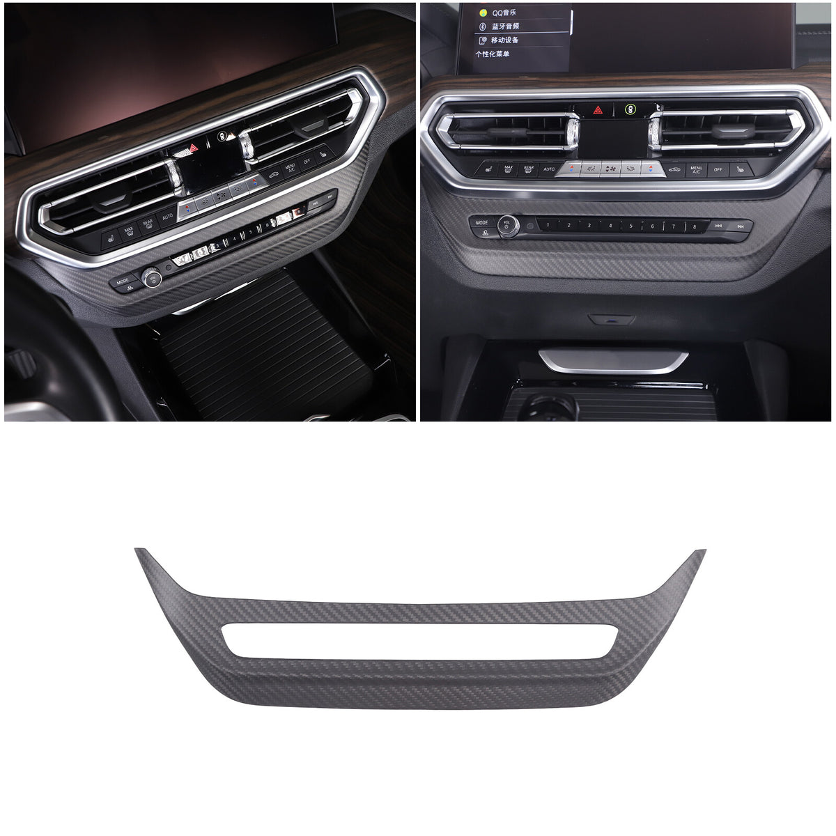 Matte Real Carbon Fiber Air Vent Switch Adjust Cover Trim For BMW X3 G01 2022-23 18