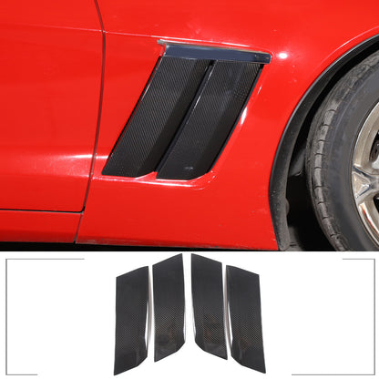 Real Carbon Fiber Side Fender Vents Panel Trim Kit For Corvette C6 2005-2013 2