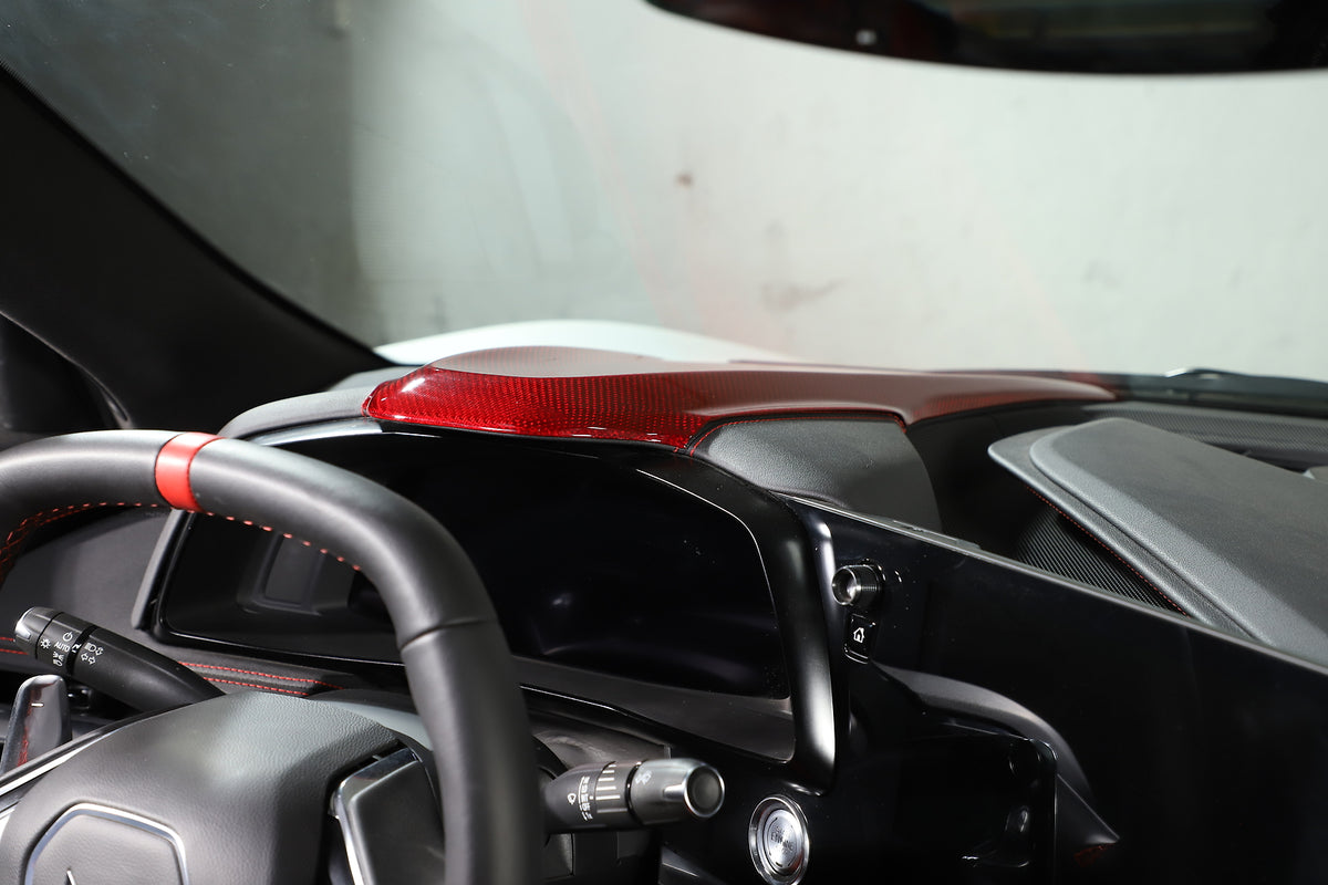 Red Real Carbon Fiber Full Interior Set Decor Trim Kit for Corvette C8 20-25 - Styles 1-5 12