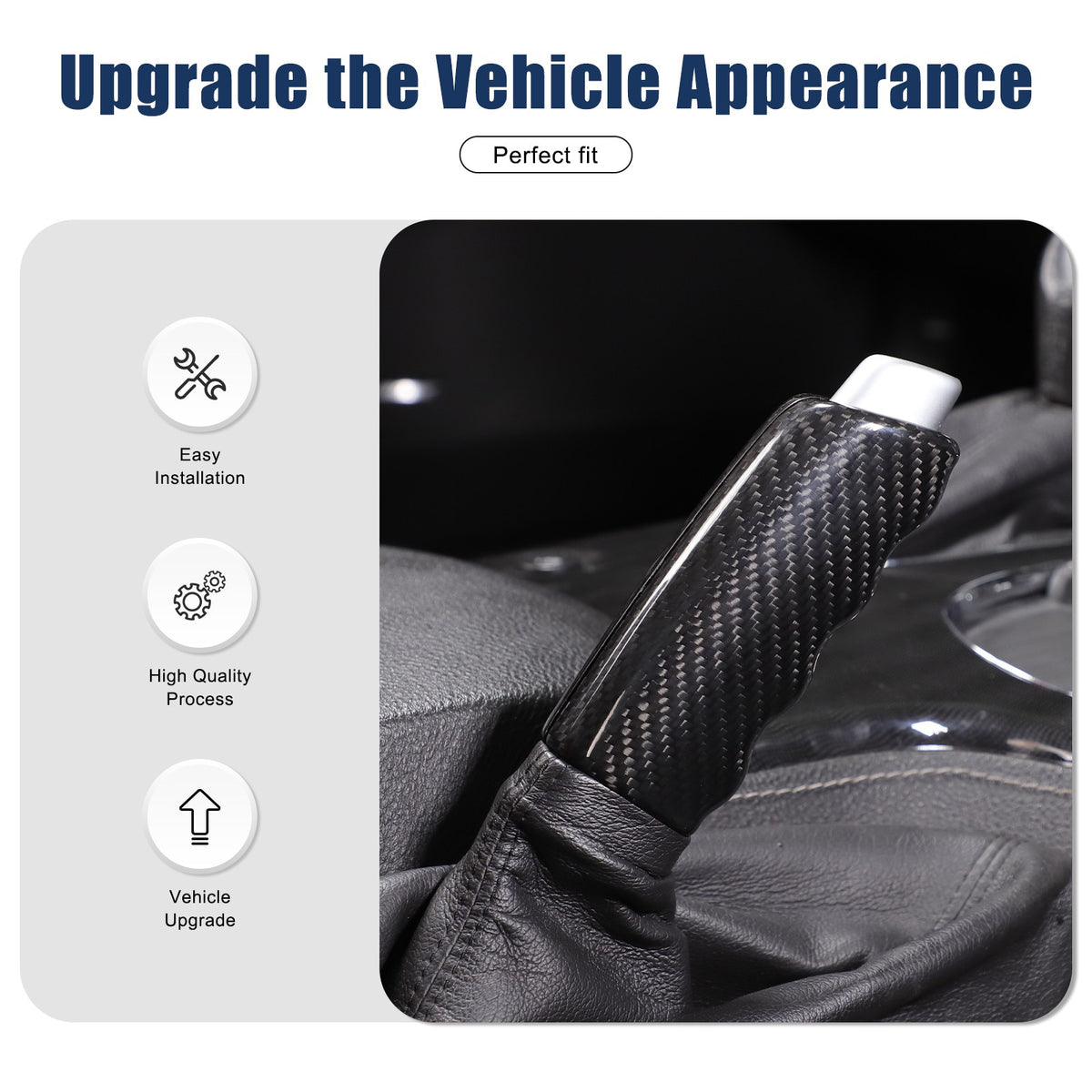 Real Carbon Fiber Emergency Brake Handle Cover Trim For Corvette C6 2005-2013 US 6