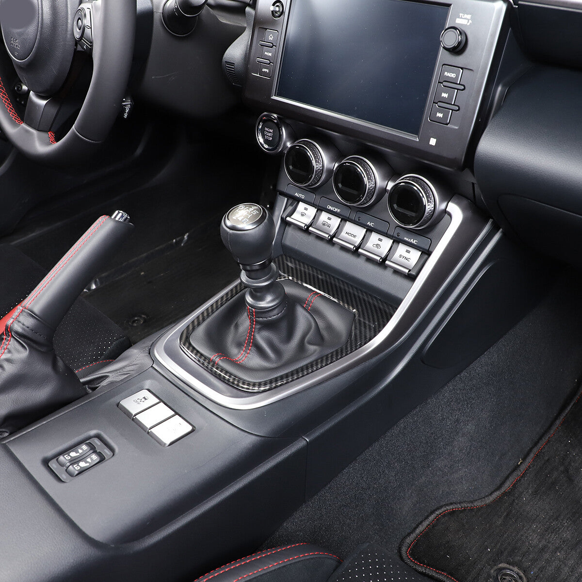 ABS Carbon Fiber Interior Center Console Trim Set Fits For GR86/BRZ 2022-2025 US - Variants 6-10 14