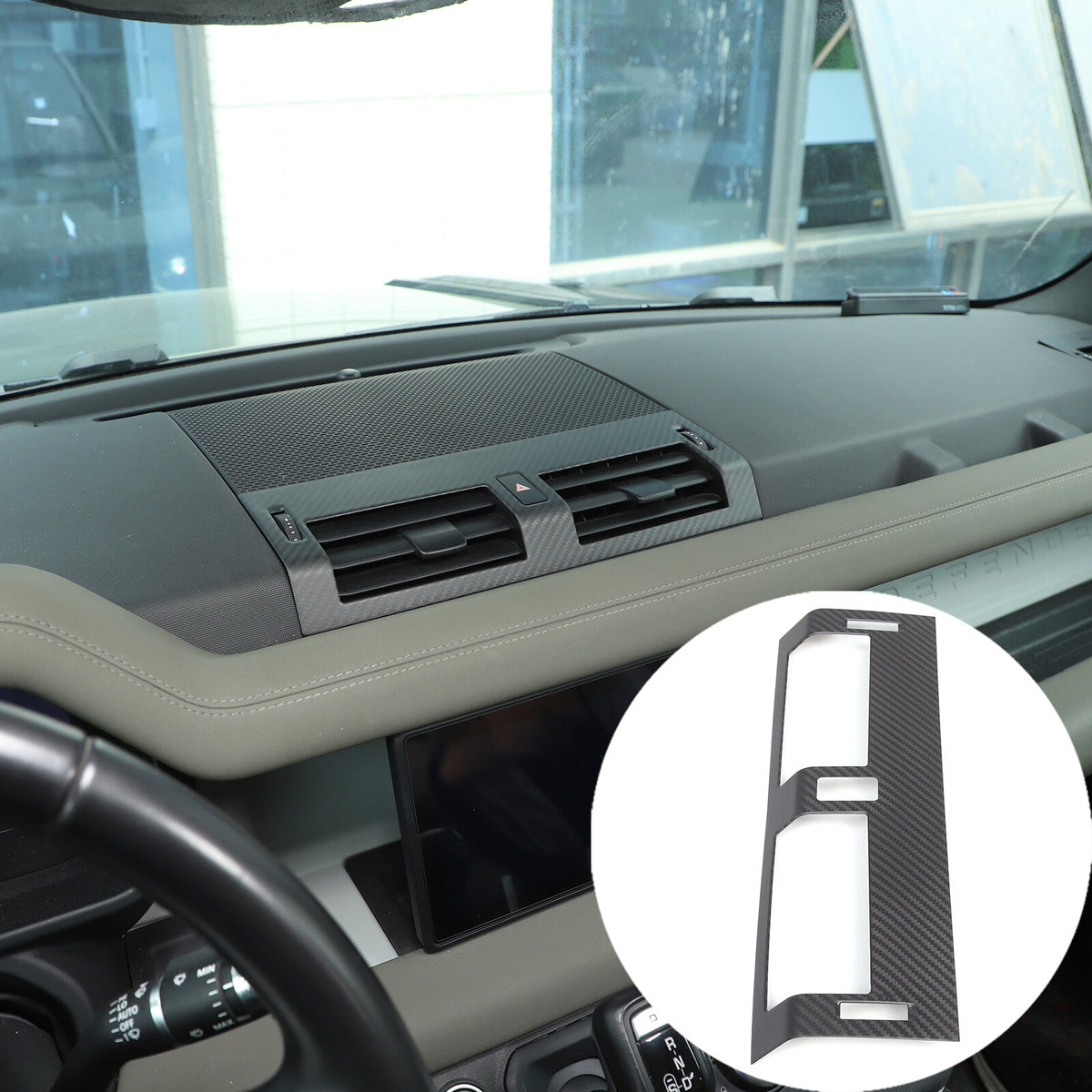 Matte Real Carbon Fiber Center Console Air Vent Trim For LR Defender 20-24 US 16
