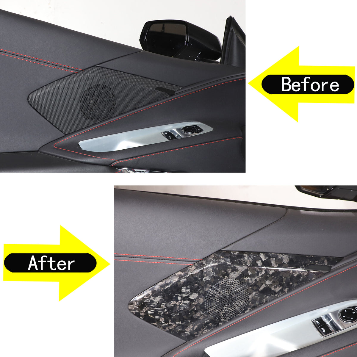 Forged Carbon Fiber Interior Door Speaker Cover For Corvette C8 Z51 Z06 1LT 20+ 7