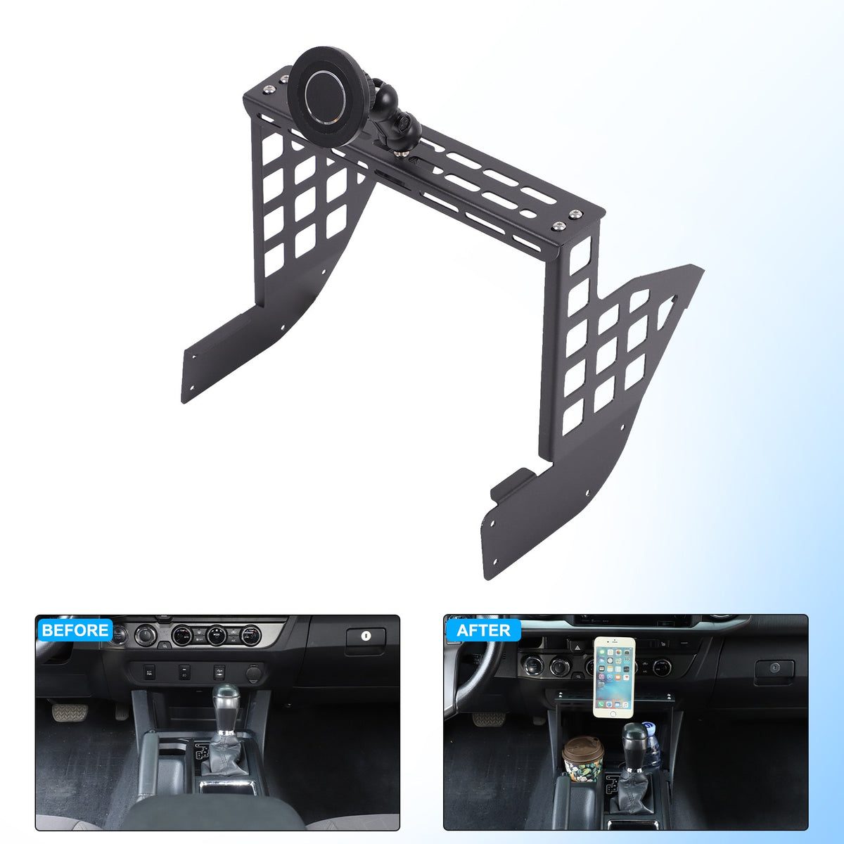 Magnetic Center Molle Panel Digital Device Mount For Toyota Tacoma 2016-2022 US 17