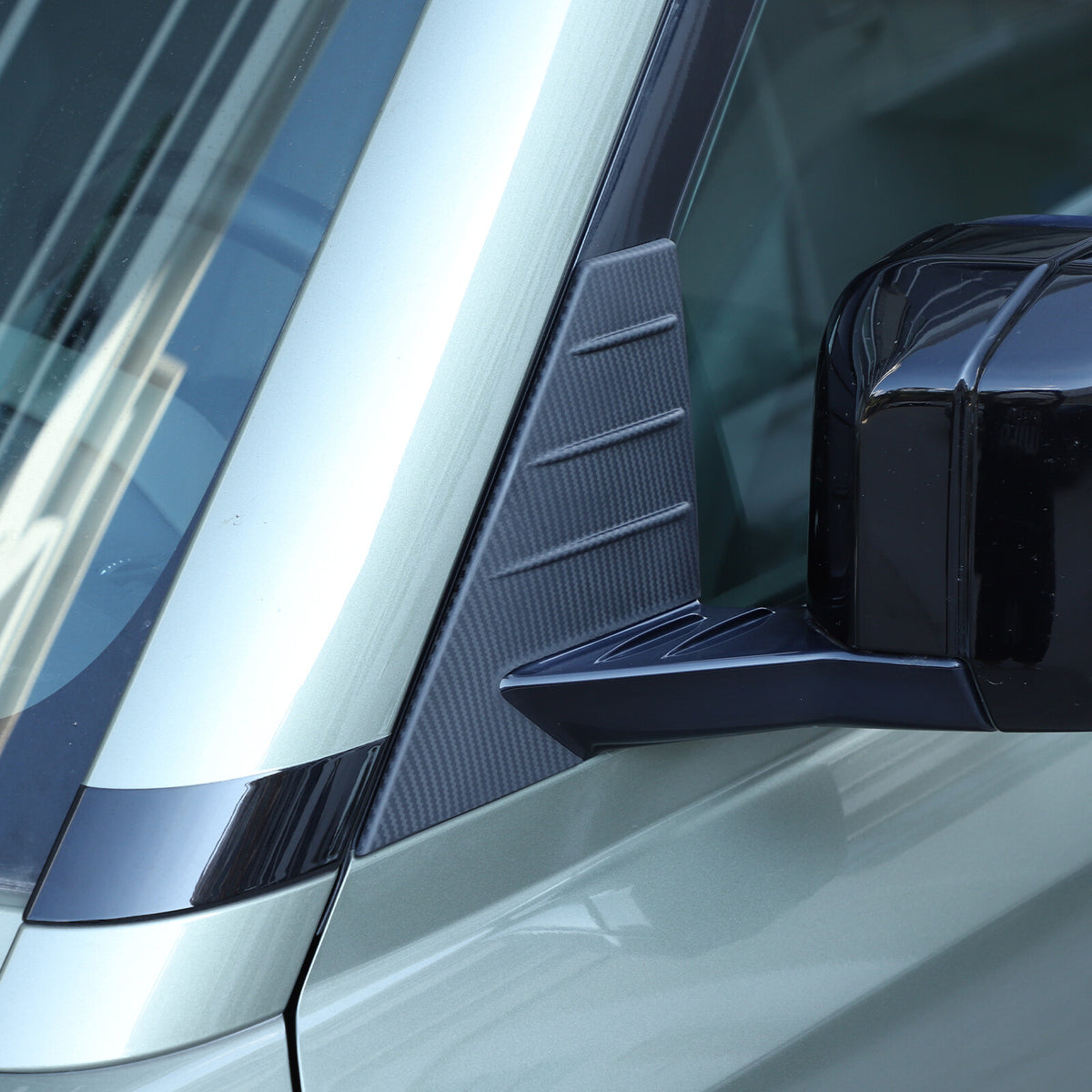 Matte Real Carbon Fiber Window Triangle A-Pillar Cover For LR Defender 2020-24 19
