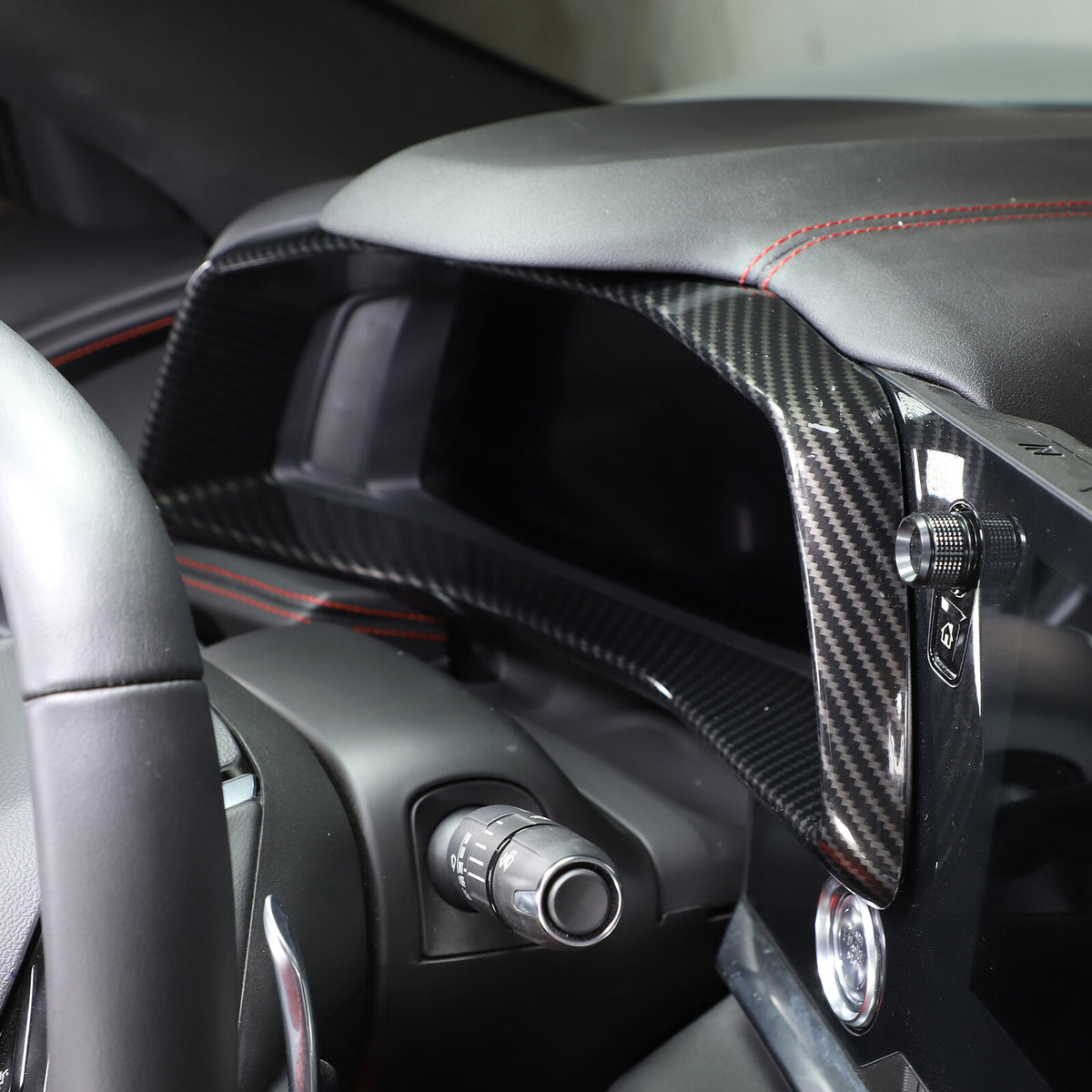 Carbon Fiber ABS Dashboard Speedmeter Panel Trim Decor For C8 Corvette 2020-25 9