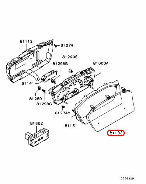 Mitsubishi OEM Instrument Cluster Lens MR951468 for Lancer 3