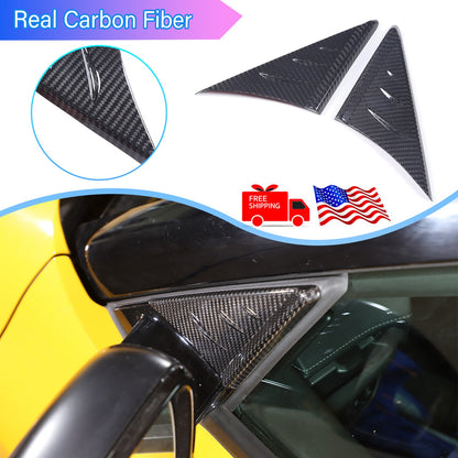 Real Carbon Fiber Mirror Side Anti-wind Buffeting Deflector For GR Supra A90 19+ 1