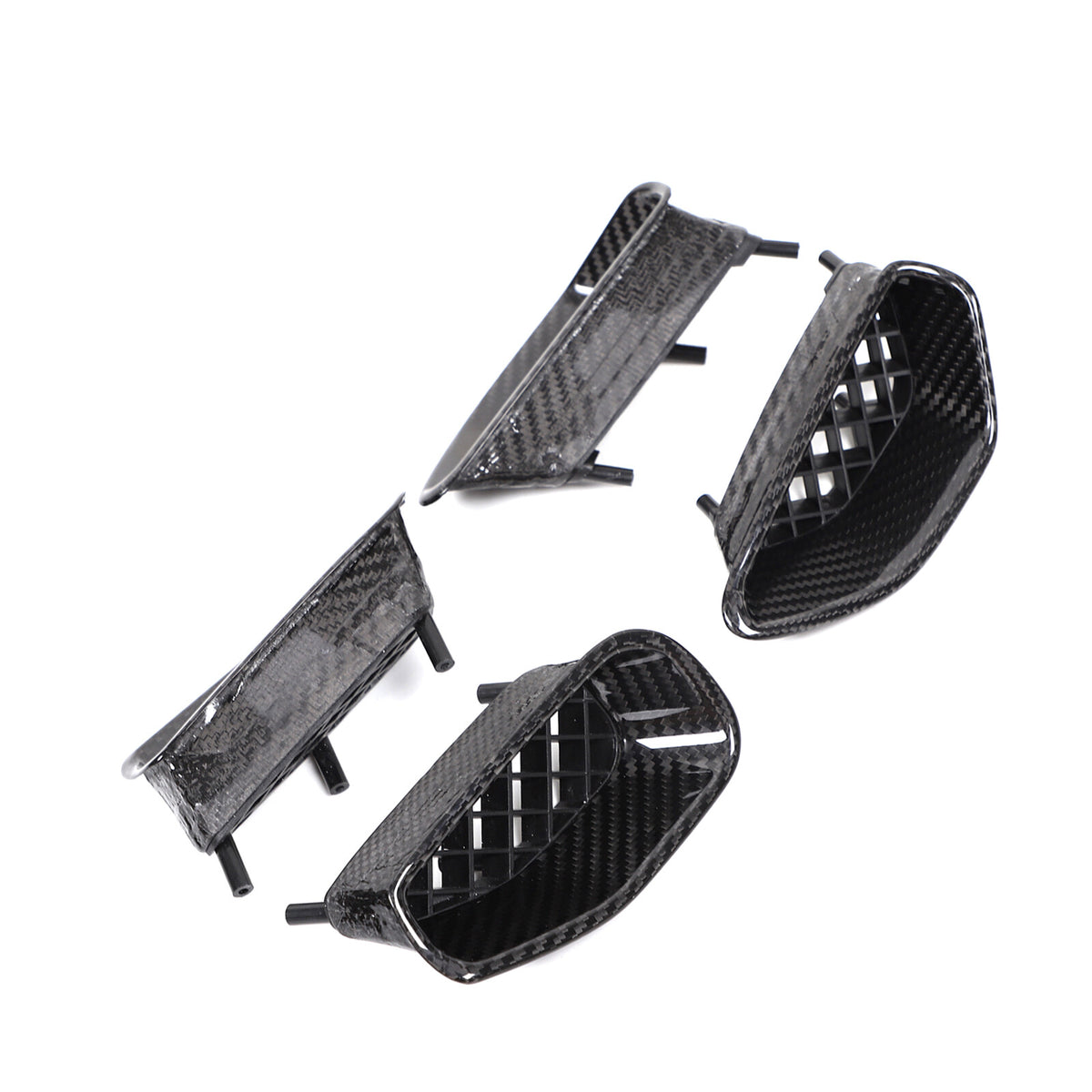 Real Dry Carbon Fiber Side Air Outlet Fender Trim For Corvette C6 ZR1 2009-2013 3