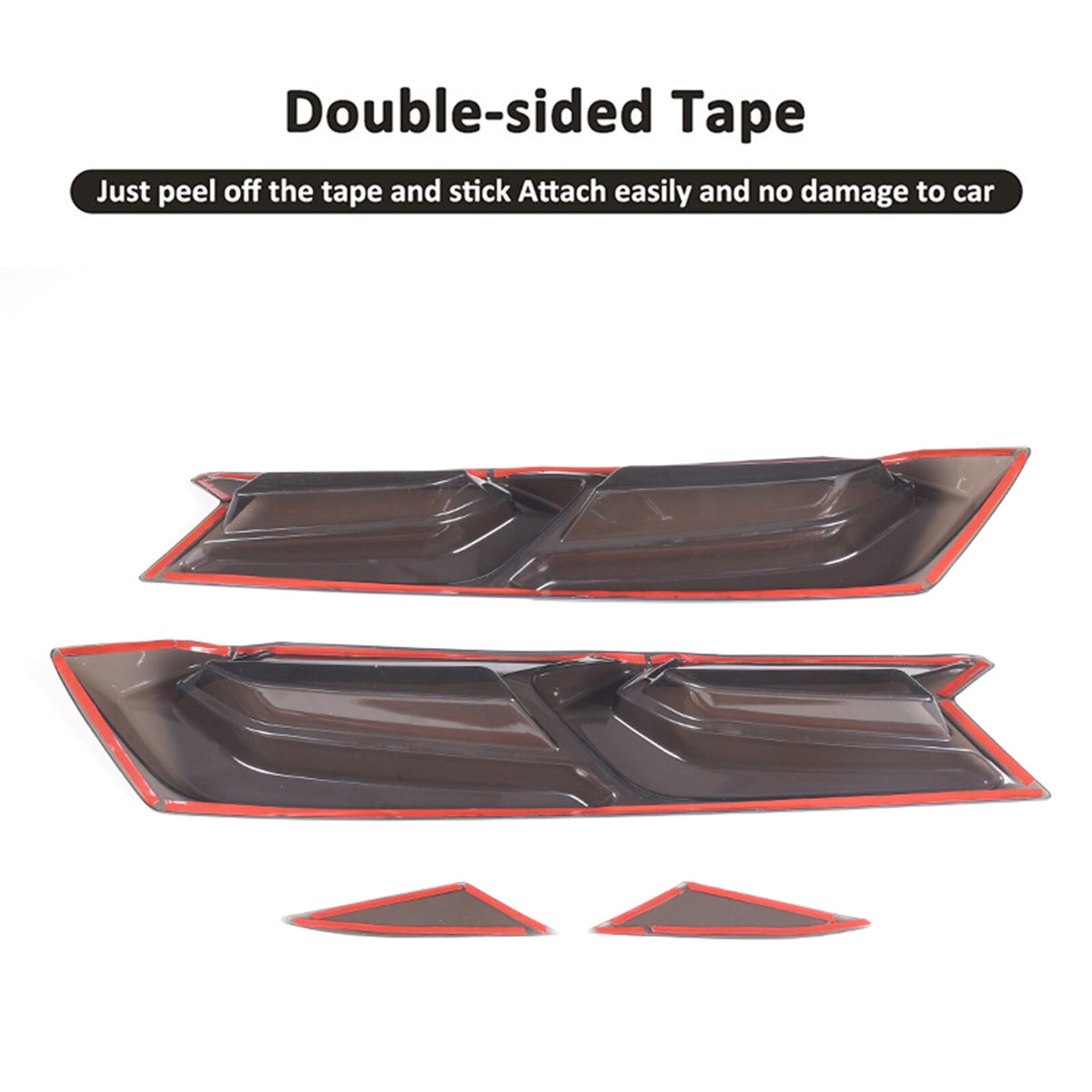 Smoked Tail light Rear Light Blackout LensCover Trim For Corvette C8 2020-26 4