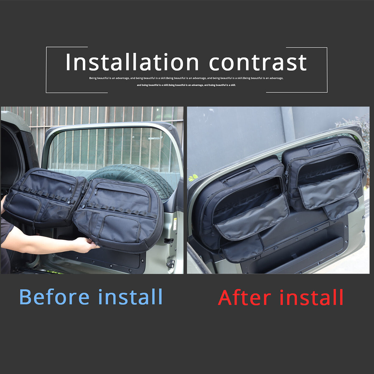 Tailgate Rear Door Cargo Trunk Storage Bag Organizer For Land Rover Defender 20+ 12