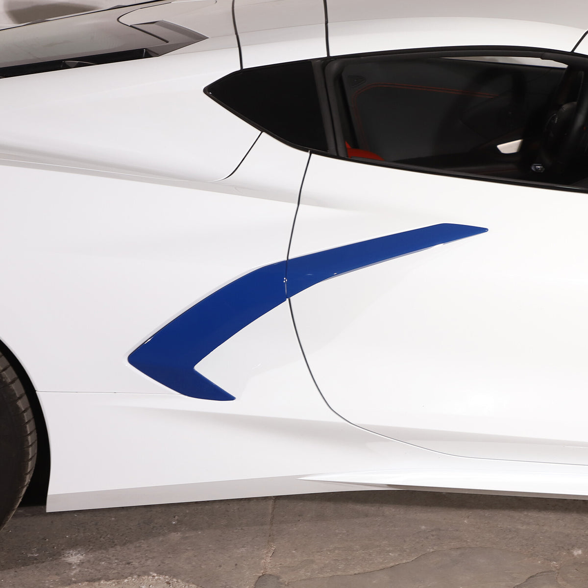 Blue ABS Side Fender Vent Door Handle Garnish Pair Trim For 2020-26 Corvette C8 8