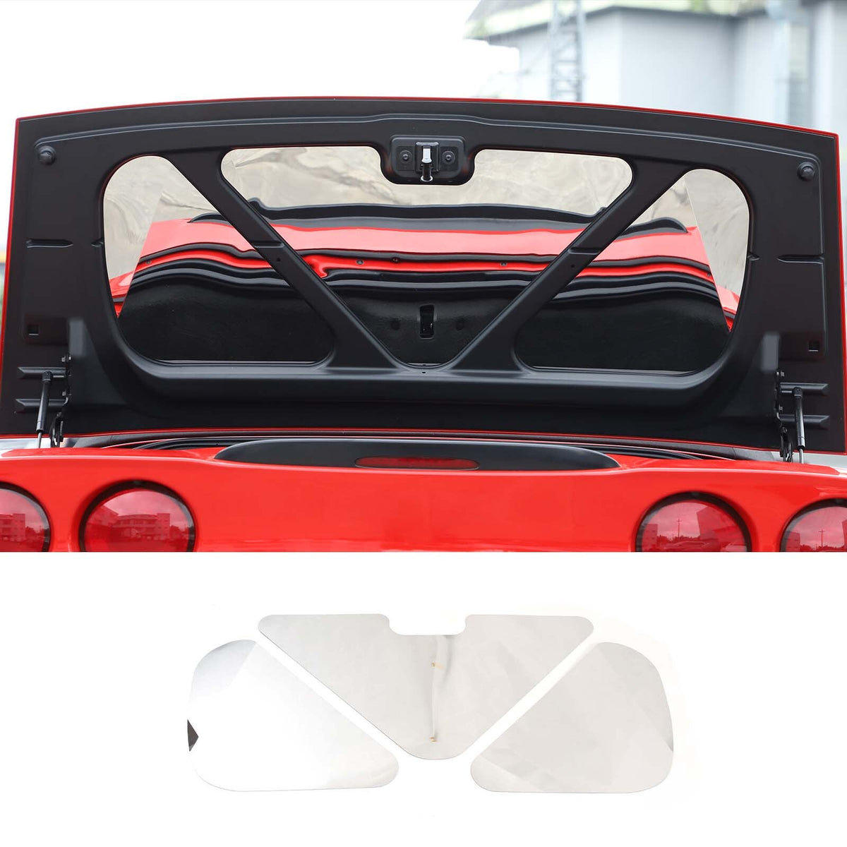 Silver Stainless steel Tail cover inner patch Trim For Corvette C6 2005-2013 3