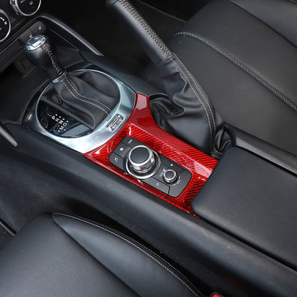 Red Real Carbon fiber Center Multimedia Panel Cover Trim For Mazda MX-5 2016-23 7