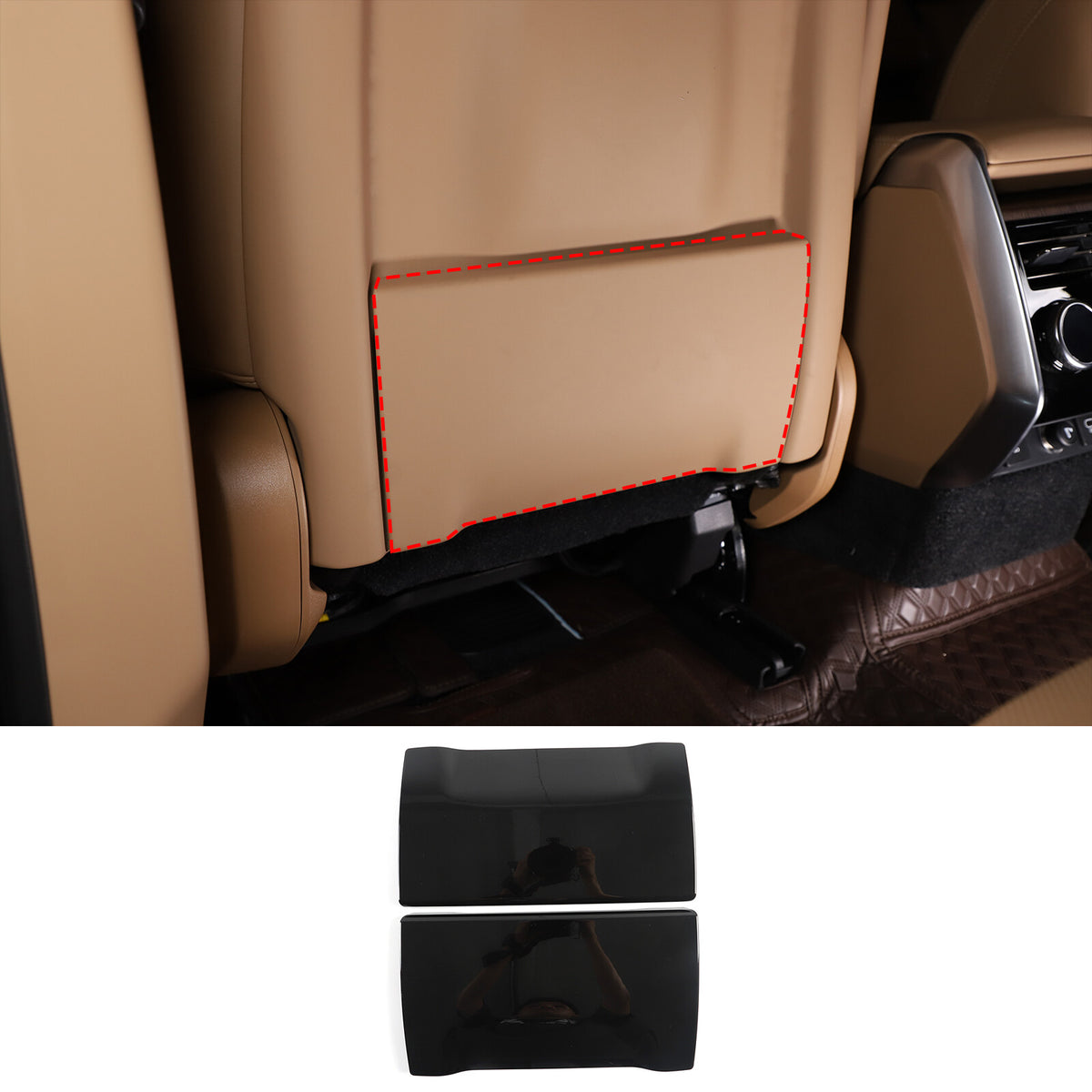 Glossy Black ABS Seat Back Anti-kick Panel Trim Cover For Range Rover Sport 2023 7