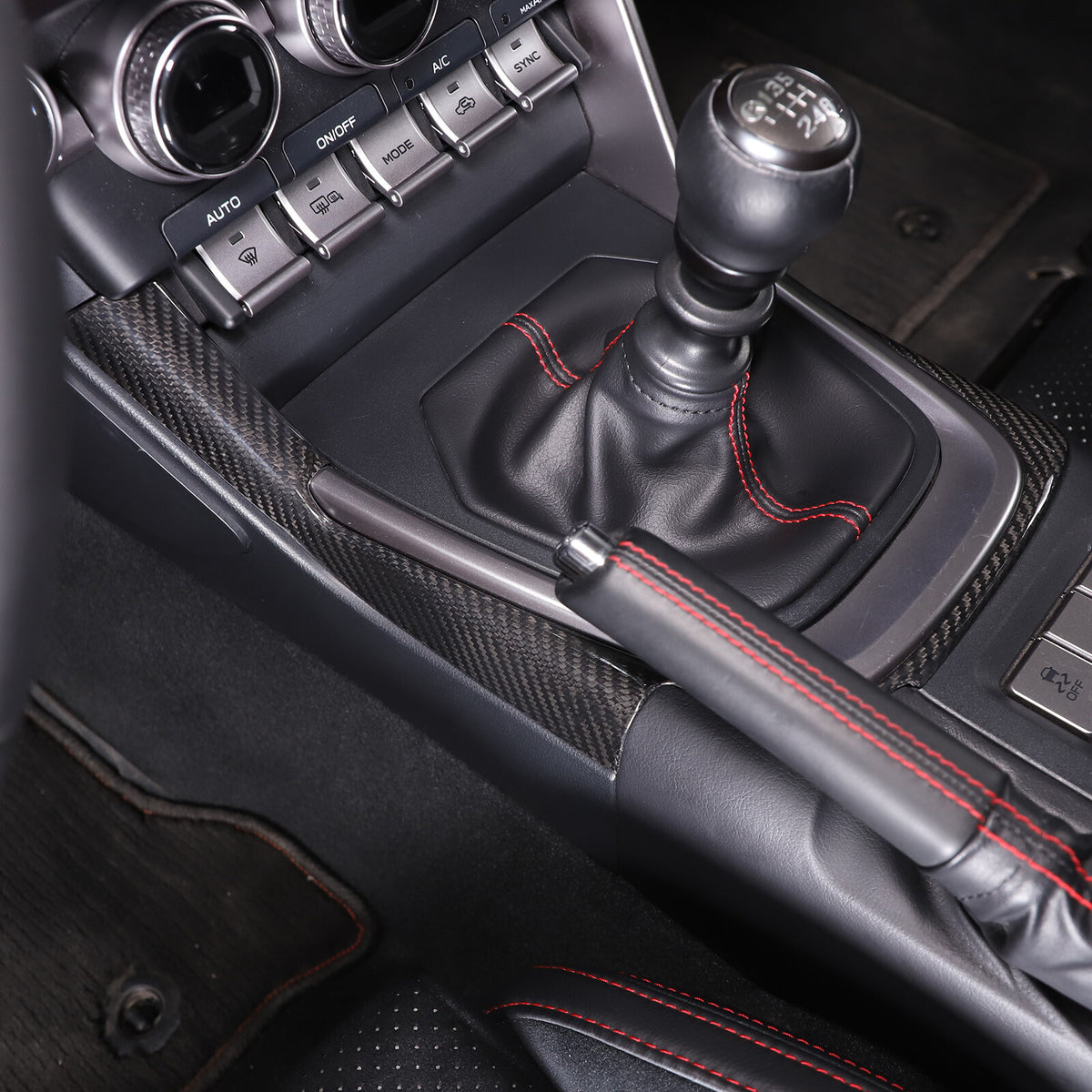 Real Carbon Fiber Center Shifter Side Bezel Frame Trim For Subaru BRZ 2022+ 9