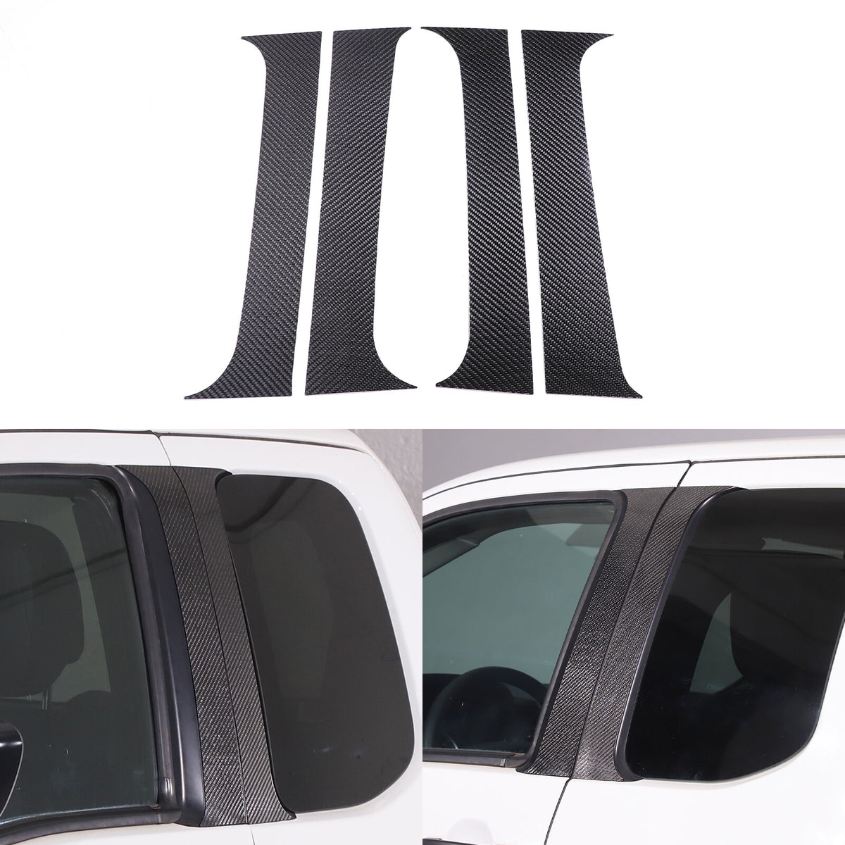 Carbon Fiber Center Door Pillar Post Trim Cover For Nissan Frontier D41 2024+ 2