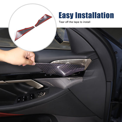 Real Carbon Fiber Interior Door Handle Panel Cover Trim For BMW 5 Series G60 24+ 12