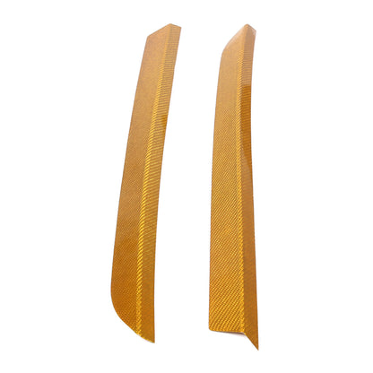 Yellow Carbon Fiber High Wing Spoiler Add-On Wicker Bill Pair For Corvette C8 10
