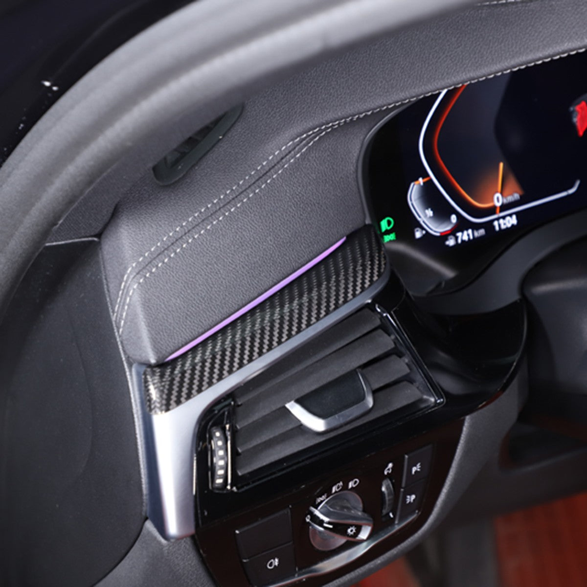 Real Carbon Fiber Center Left Air Vent Upper Trim For BMW 5 6 G30/G38/G32 US 12
