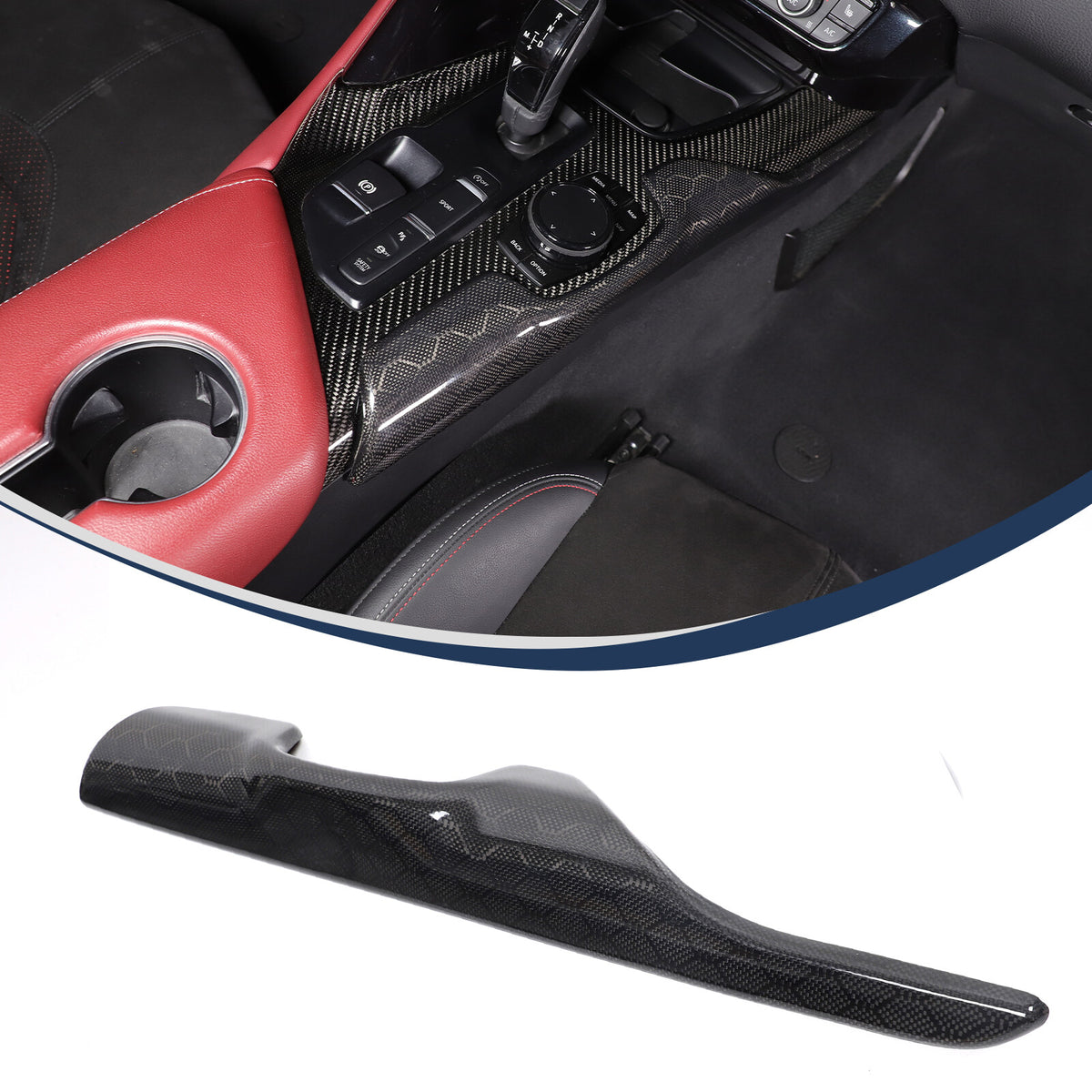Real Carbon Fiber Console Gear Shift Frame Side Cover For Toyota Supra A90 19-25 15