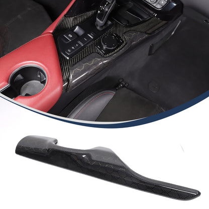 Real Carbon Fiber Console Gear Shift Frame Side Cover For Toyota Supra A90 19-25 15