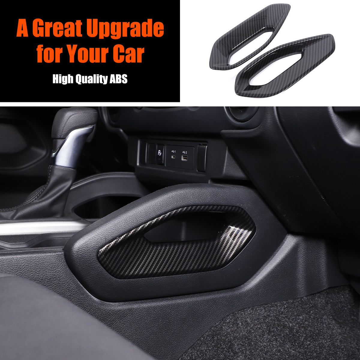 Carbon Fiber ABS Center Console Side Armrest Trim For Nissan Frontier 2022+ 15