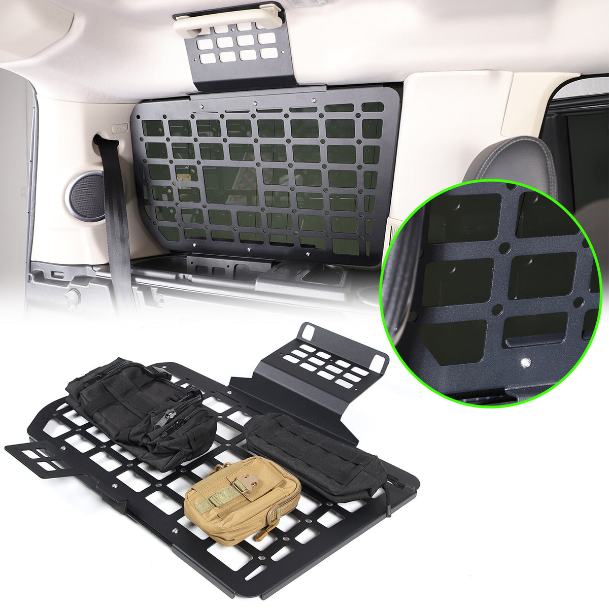 For Land Rover LR3 LR4 L319 04-16 Left Rear Window Molle Panel Modular Storage 19