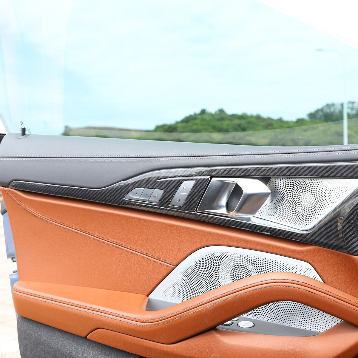 Carbon Fiber Door Handle Panel Trim Cover For BMW 8 Series 840i 850i 2019-22 4