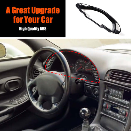 ABS Piano Black Interior Dashboard Frame Trim Cover For Corvette C5 1998-04 US 1