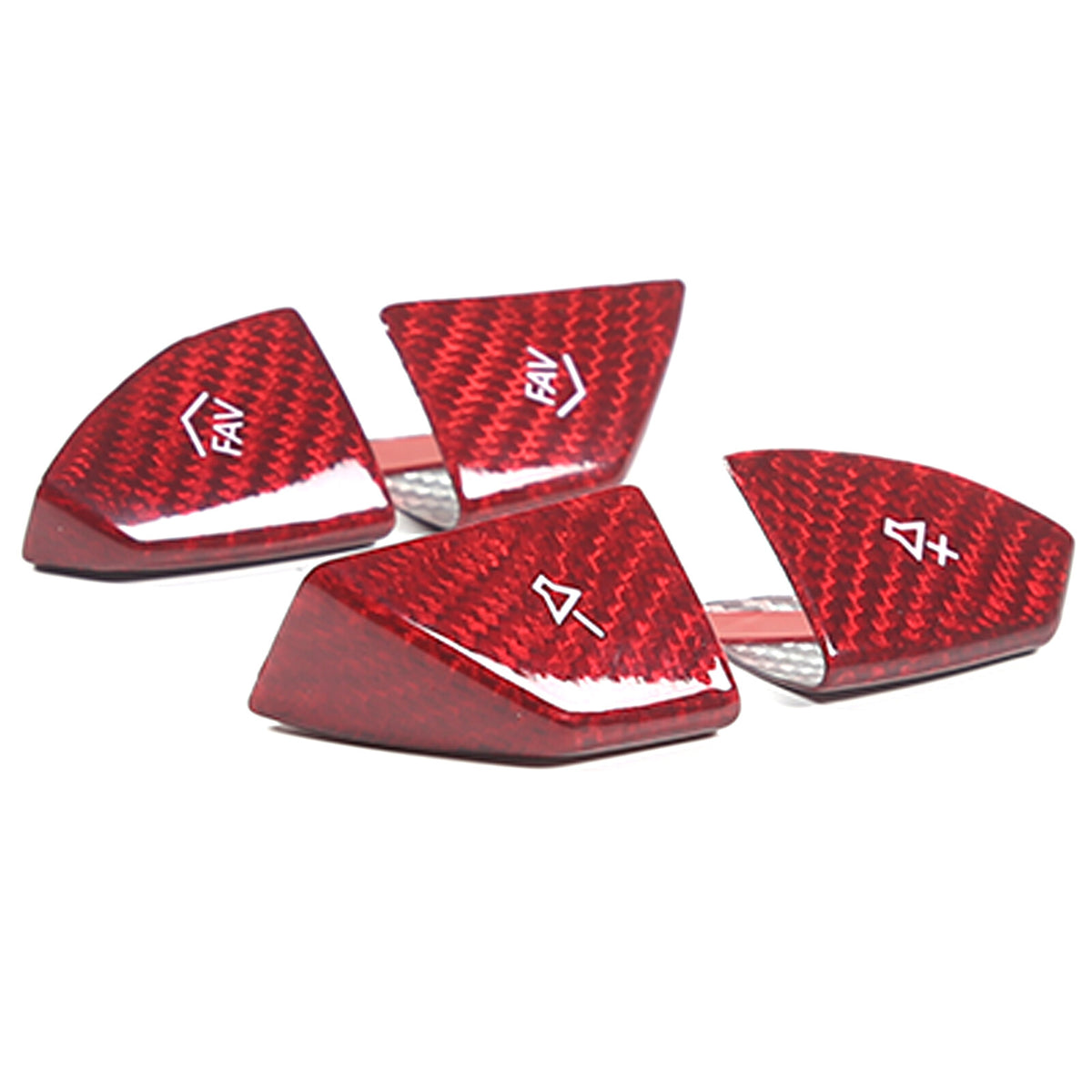 Red Real Carbon Fiber Steering Wheel Volume Button Cover Trim For Corvette C7 8