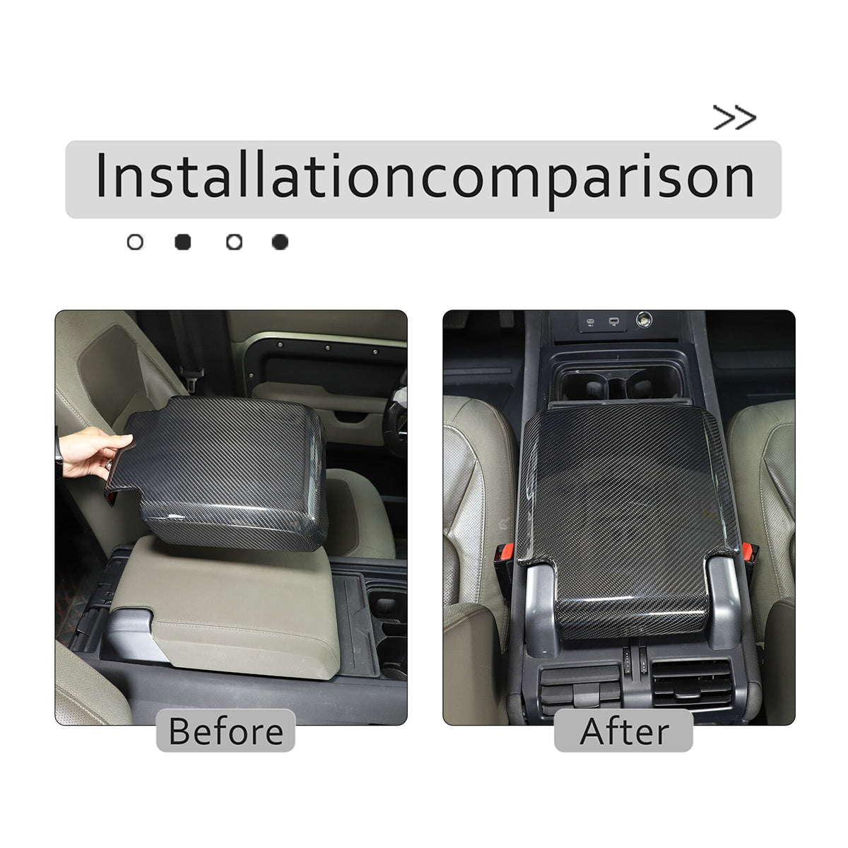 Real Carbon Fiber Center Console Armrest Box Cover For LR Defender 90 110 20-24 19