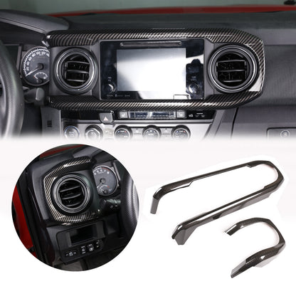 23PCS Carbon Fiber ABS Interior Center Console Trim For Toyota Tacoma 2023 2