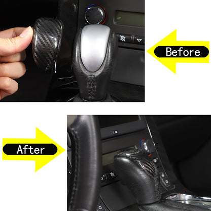 Real Dry Carbon Fiber Gear Shift Knob Trim Set For Corvette C6 2005-2013 2