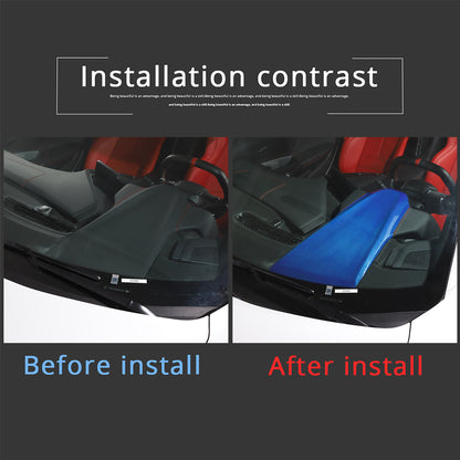 Blue Real Carbon Fiber Dashboard Instrument Upper Panel Cover for Corvette C8 20 12