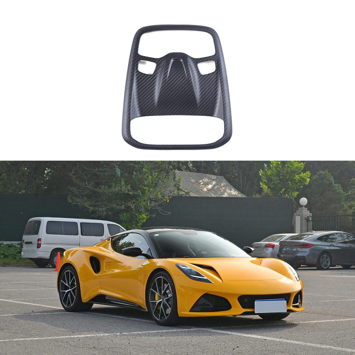 Matte Real Carbon fiber Reading light Switch Trim Cover For Lotus EMIRA 2021-25 9