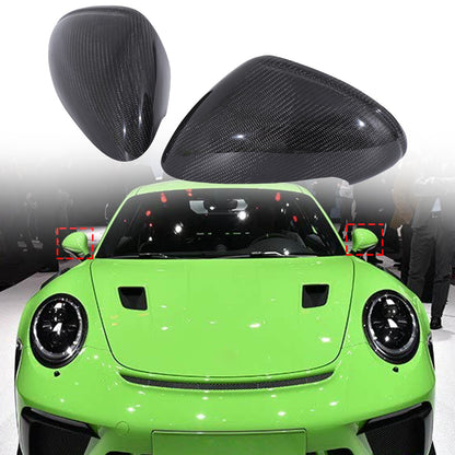 Real Carbon Fiber Exterior Rearview Mirror Trim For Porsche911 GT2 GT3 GTS 14-18 1