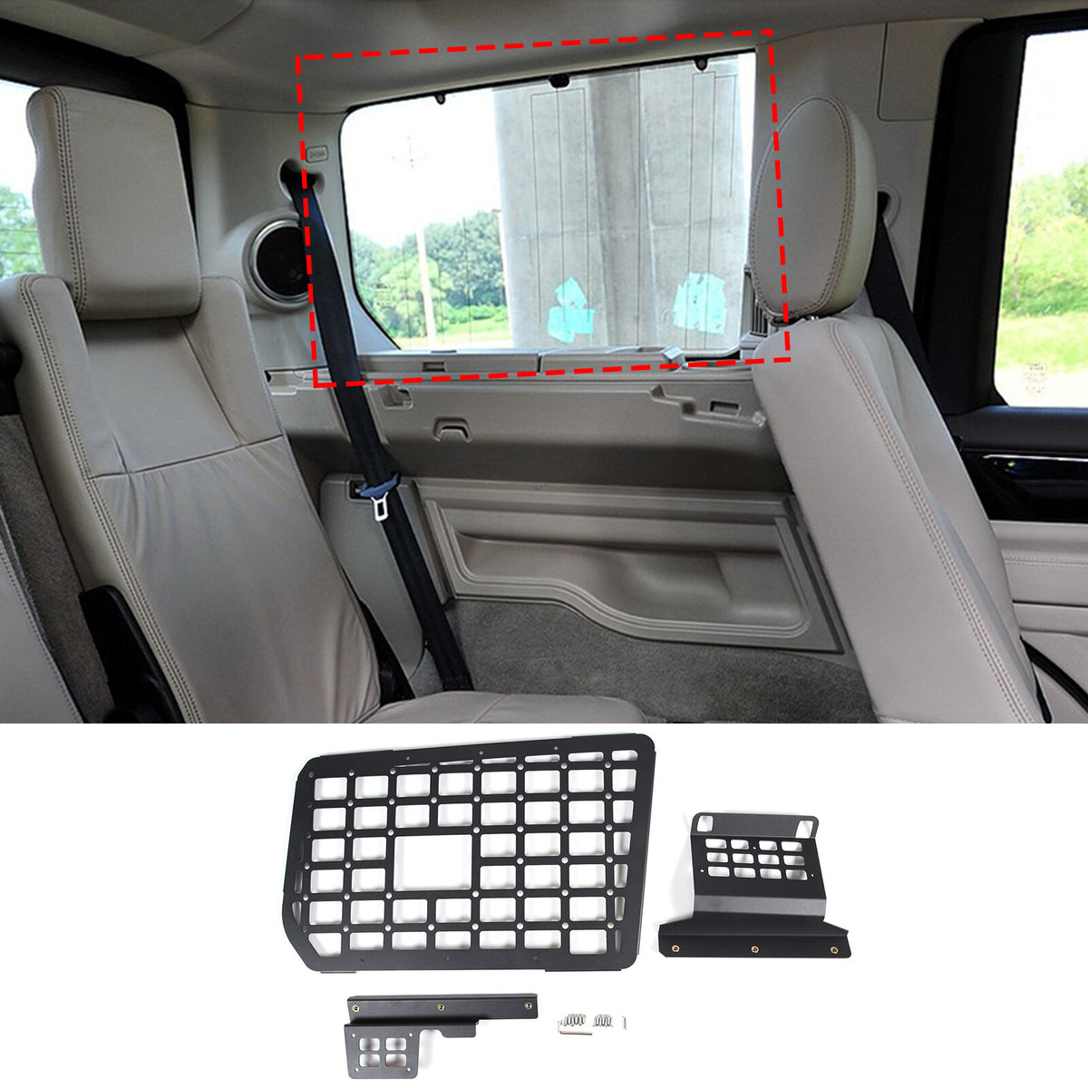 Rear Side Window MOLLE Storage Flank Panel For Land Rover Discovery LR3 LR4 L319 11