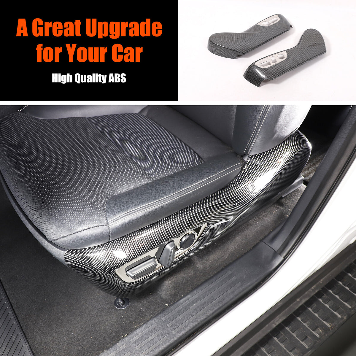 ABS Carbon Seat Adjustment Button Trim Cover For Toyota Land Cruiser LC250 24+ 20