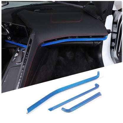 Blue Real Carbon Fiber Full Interior Set Decor Trim Kit for Corvette C8 20-25 - Variants 6-10 65