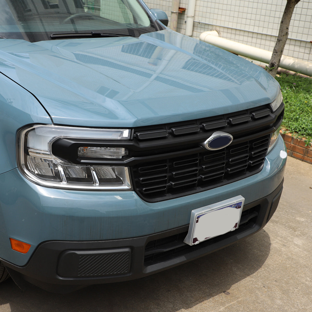 Matte Black Front Bumper Protect Grille Cover Trim For Ford Maverick 2022-24 US 9