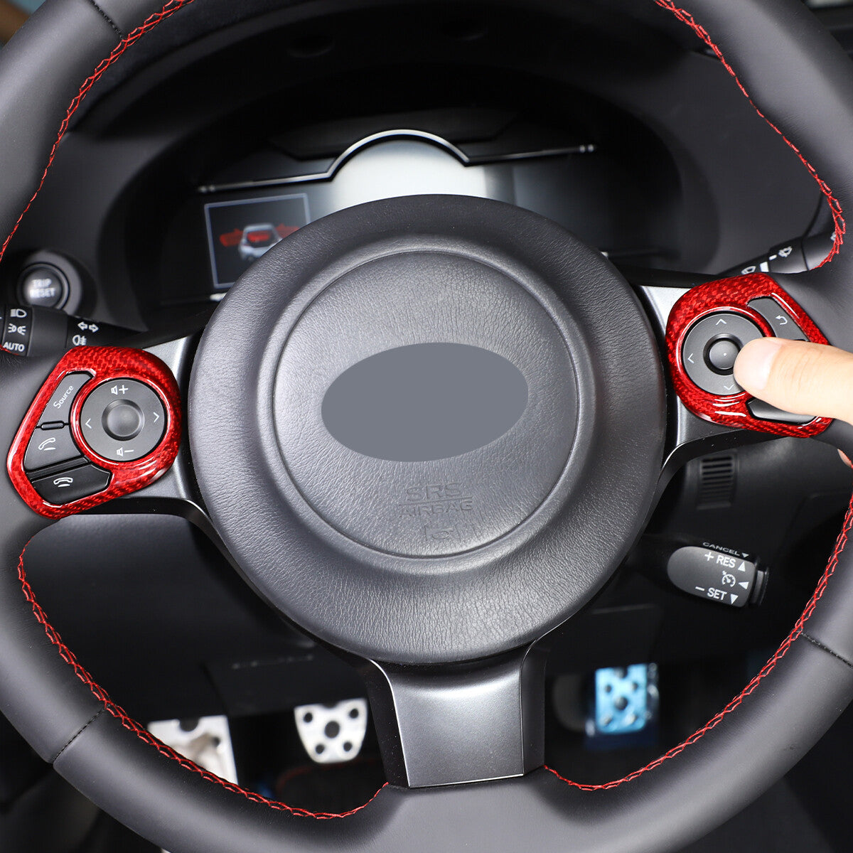 Red Real Carbon Fiber Interior Center Console Trim Set Kit For Subaru BRZ 22+ 164
