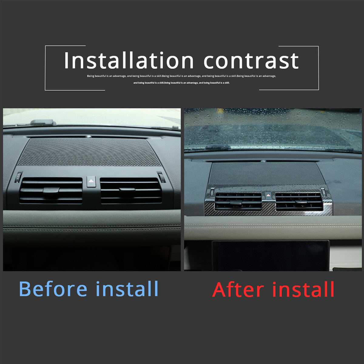 Carbon Fiber Inner Central Control Air Outlet Trim For Land Rover Defender 20-24 11