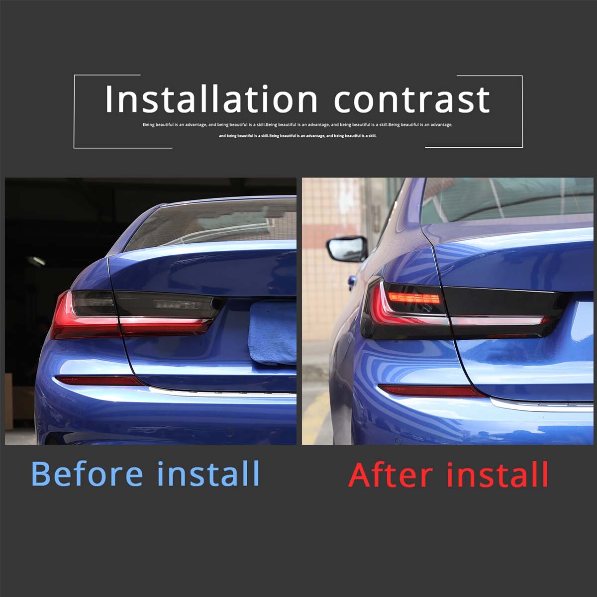 Smoked Tail Light Covers Rear Light Guards Exterior For BMW 3 Series G20 2020-23 7