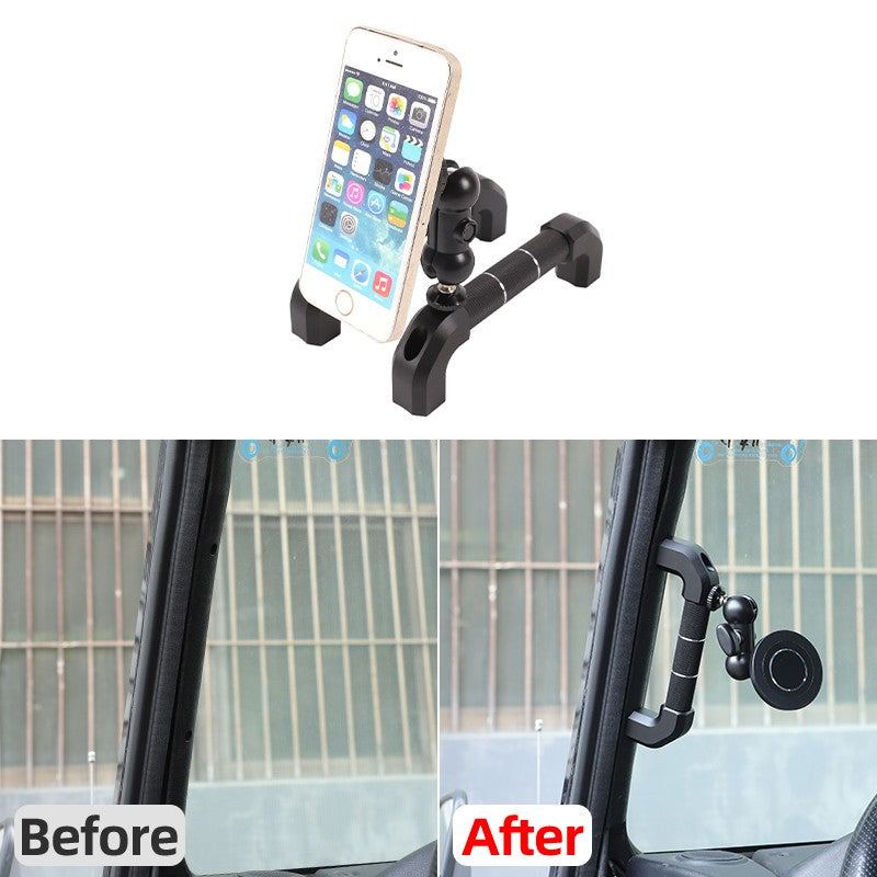 Replace Black A-Pillar Handle W/ Phone Mount For LR Defender L316 2004-2018 24