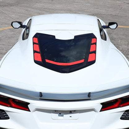 Red Rear Hatch Hood Car Wash Covers Air Vent Inserts For Corvette C8 2020-26 14